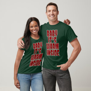 Baby Warm Drinnen Lustiger Feiertags-Slogan T-Shirt