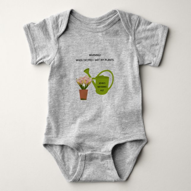 Baby "Warnung! Als aufgeregt, nass ich meine Pflan Baby Strampler (Vorderseite)
