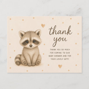 Baby Waschbär Baby Shower Danke Postkarte