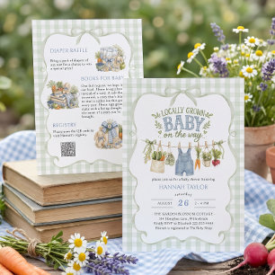 Baby-Wäscheleine Lokal angezogener Junge-Baby-Part Einladung