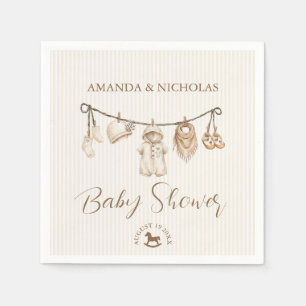 Baby Wäscheleine Neutrale Babyparty Gestreift Serviette