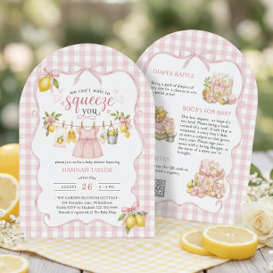 Baby Wäscheleine Zitronenpresse Babyparty Einladung
