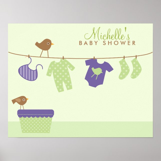 Baby Wäscherei Baby Dusche Begrüßungszeichen Poster (Vorne)