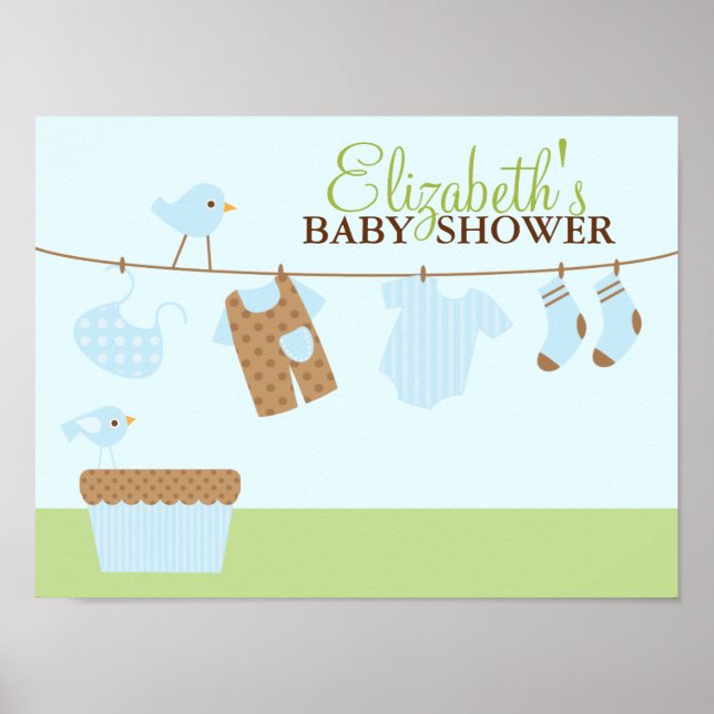Baby Wäscherei Baby Dusche Begrüßungszeichen Poster (Vorne)