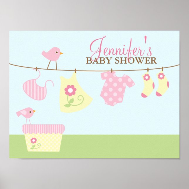 Baby Wäscherei Baby Dusche Begrüßungszeichen Poster (Vorne)