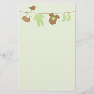 Baby-Wäscherei (Grün) Briefpapier
