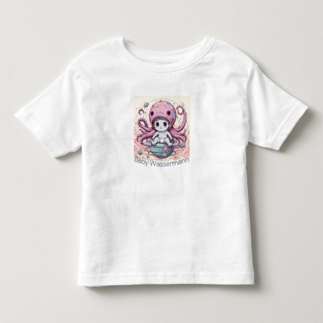 Baby Wassermann Niedliches Oktopus-Design  Kleinkind T-shirt (Vorderseite)