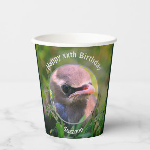 Baby Waxwing Bird Personalisiert Geburtstagsparty Pappbecher
