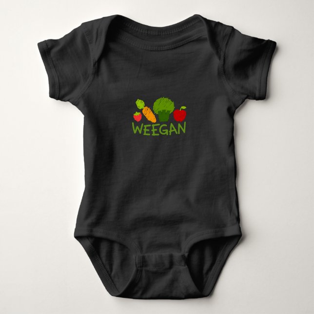 Baby Weegan Bodysuit - Dunkelheit Strampler (Vorderseite)