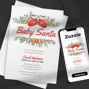 Baby-Weihnachtsmann-Grünzeug-Weihnachts-Baby-Party Einladung