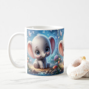 Baby Weißer Elefant Blumen-Tasse Kaffeetasse
