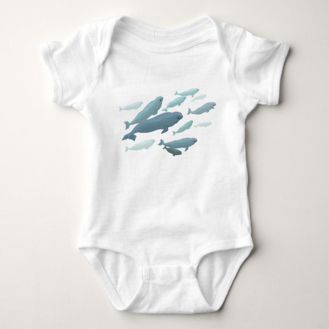 Baby-Weißwal-Wal-Strampler-niedliche Baby Strampler (Vorderseite)