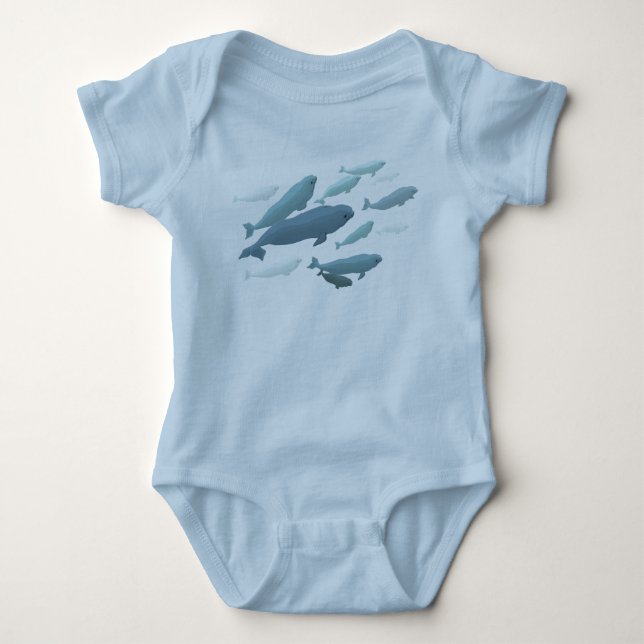 Baby-Weißwal-Wal-T - Shirt-niedliche Wal-Kunst Baby Strampler (Vorderseite)