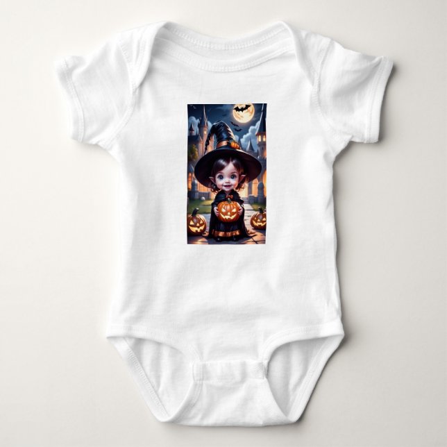 Baby whitch Halloween Strampler (Vorderseite)