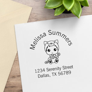 Baby White Cat Jumpsuit Araddress Gummistempel