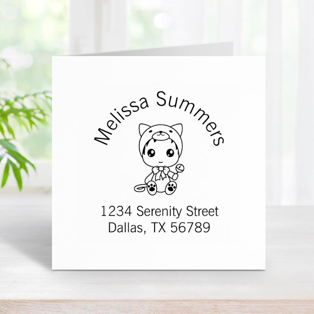 Baby White Cat Jumpsuit Araddress Gummistempel (Von Creator hochgeladen)