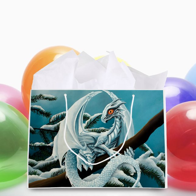 Baby White Winter Dragon Große Geschenktüte (Von Creator hochgeladen)