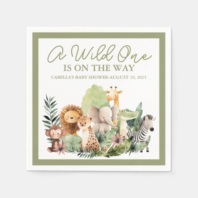 Baby Wild Animal Paper Napkin Serviette (Vorderseite)