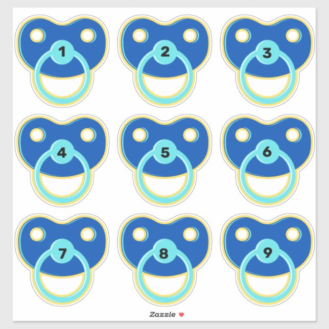 Baby Will Binky | Fun Baby Shower Game Schnuller Aufkleber (Blatt)