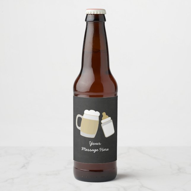 Baby wird Babydusche brauen Bierflaschenetikett (Vorderseite)