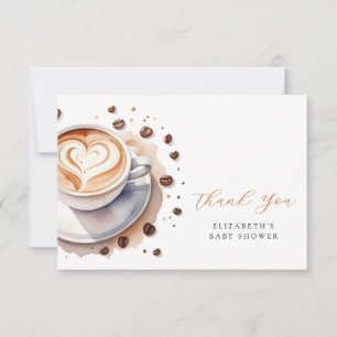 Baby wird Coffee Baby Shower Dankeskarte