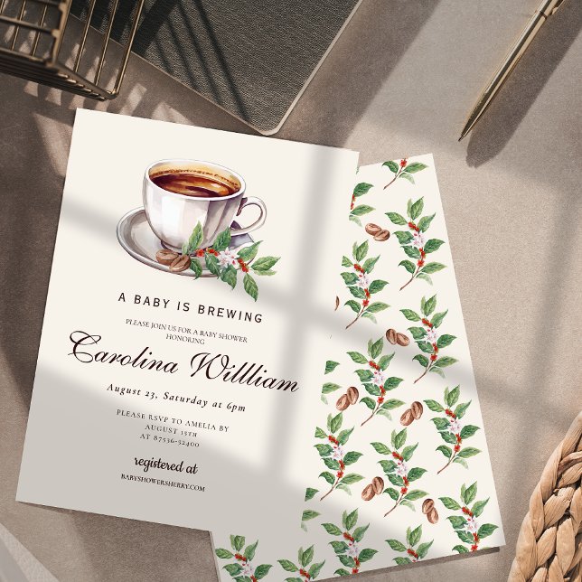 Baby wird Coffee Brown Baby Shower Einladung (Von Creator hochgeladen)