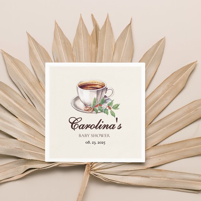 Baby wird Coffee Brown Baby Shower Serviette (Von Creator hochgeladen)