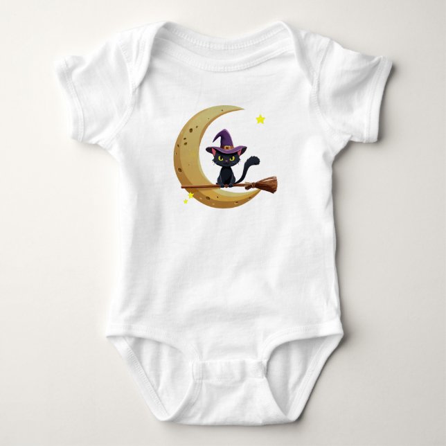 Baby Witch Kitty on Moon Strampler (Vorderseite)