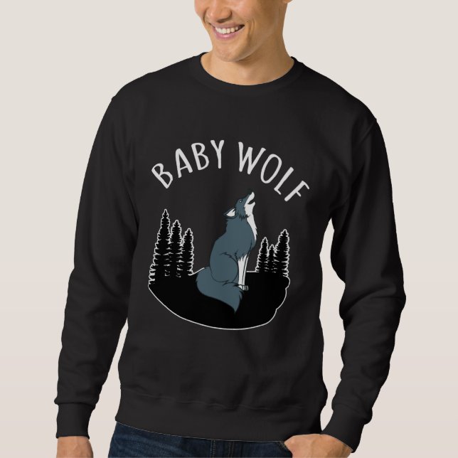 Baby Wolf  Animal  Family Matching Sweatshirt (Vorderseite)