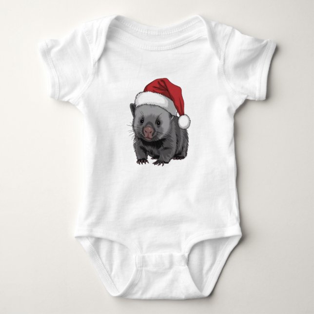 Baby Wombat Christmas Baby Strampler (Vorderseite)