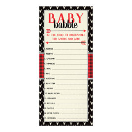 Baby-Word-Minibar, Babydusche, Buffalo Kariert Werbekarte