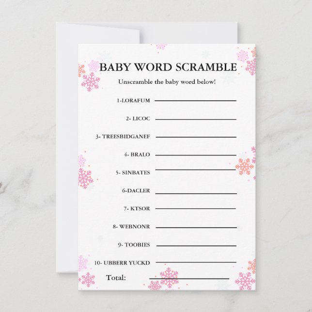 Baby word Rammball Baby Dusche Karte (Vorderseite)