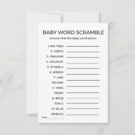 Baby word Rammball Baby Dusche Spiel