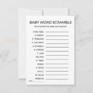 Baby word Rammball Baby Dusche Spiel
