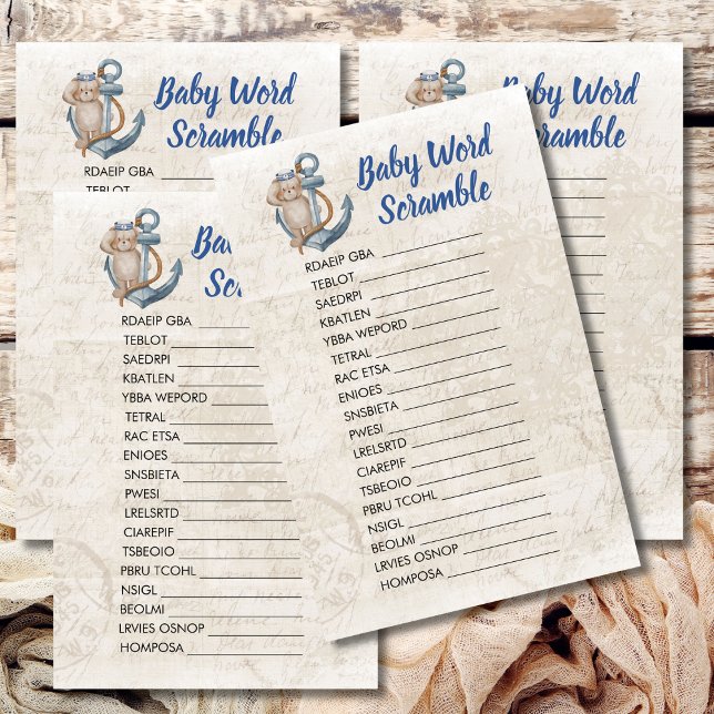 Baby Word Scramble Ahoy Es ist ein kindisches Them (Von Creator hochgeladen)