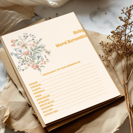 Baby Word Scramble Baby Showspiel