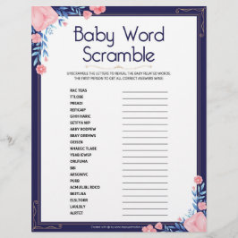 Baby Word Scramble [Blumenrahmen] Briefbogen