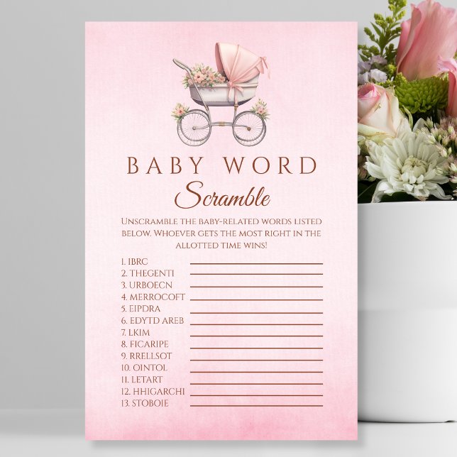 Baby Word Scramble Classic Baby Shower Game Flyer (Von Creator hochgeladen)
