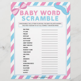 Baby Word Scramble [Gender Überraschung] Briefbogen