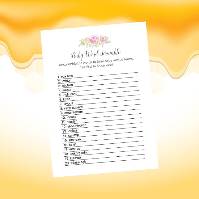 Baby Word Scramble Girl Teddy Bear Card Programm (Von Creator hochgeladen)