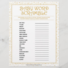 Baby Word Scramble [Golden Glitzern] Briefbogen