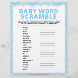 Baby Word Scramble [Luxury Lace [blau] Briefbogen