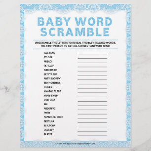 Baby Word Scramble [Luxury Lace [blau] Briefbogen