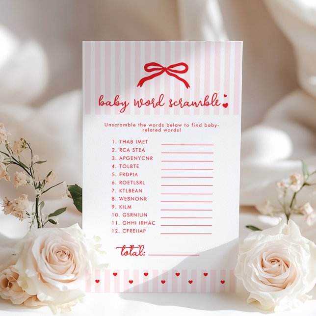 Baby Word Scramble Red Bow Coquette game (Von Creator hochgeladen)
