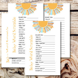 Baby Word Scramble Retro Boho Sun Baby Shooting Ga
