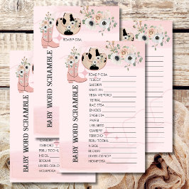 Baby Word Scramble Sättel up Western Cowgirl Thema