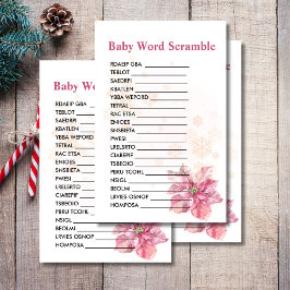 Baby Word Scramble Schneeflocke Rosa Poinsettia
