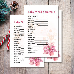 Baby Word Scramble Schneeflocke Rosa Poinsettia