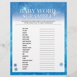 Baby Word Scramble [Snowy Blue] Briefbogen