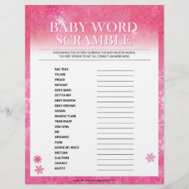 Baby Word Scramble [Snowy Pink] Briefbogen